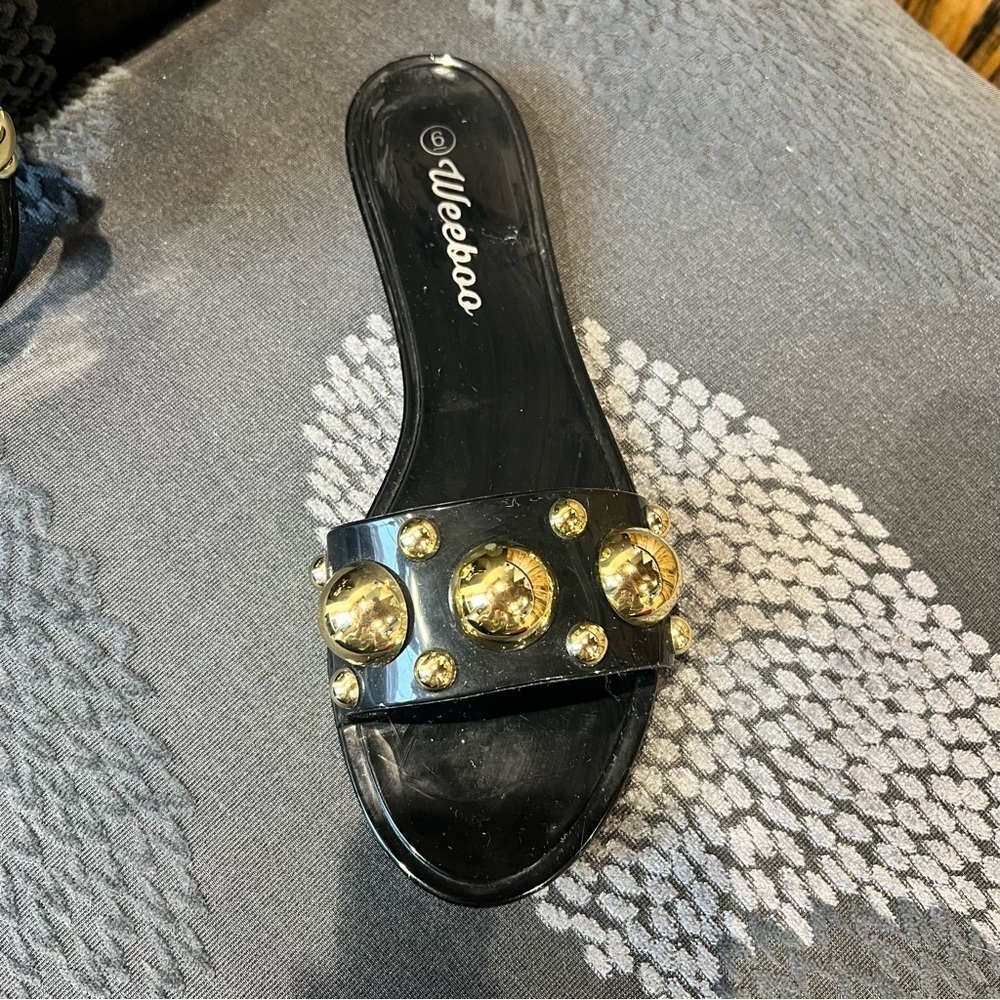 Weeboo Black Bubble Sandals - Picture 2 of 5